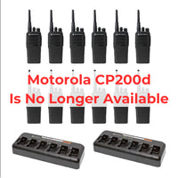 12 pack Motorola CP200d MotoTRBO Portable Radio plus 2 multi unit charger