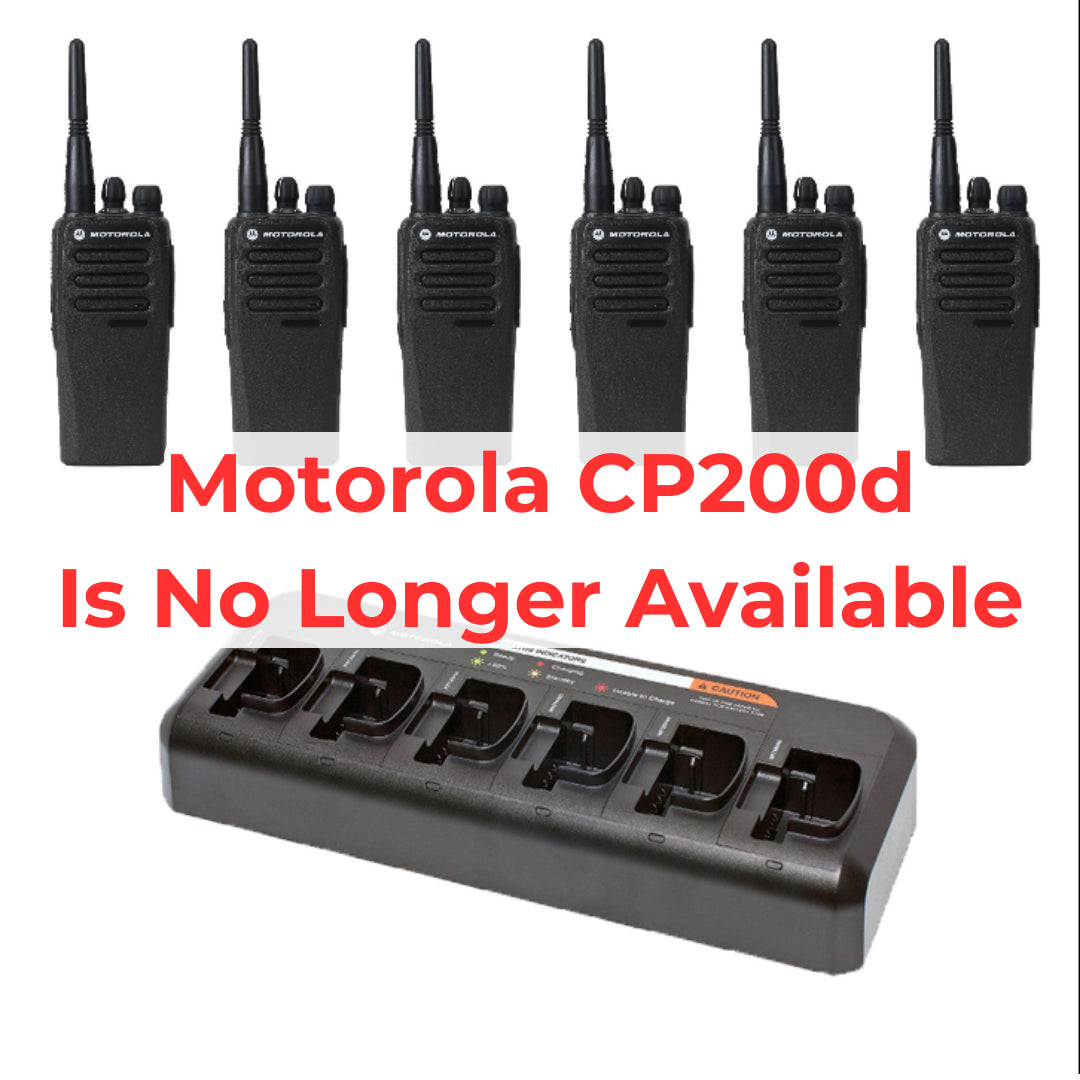 6 pack Motorola CP200d MotoTRBO Portable Radio plus Motorola OEM multi unit charger