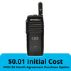 Front view of the Motorola TLK100 LTE walkie talkie—rugged design with push-to-talk and always-connected nationwide coverage.