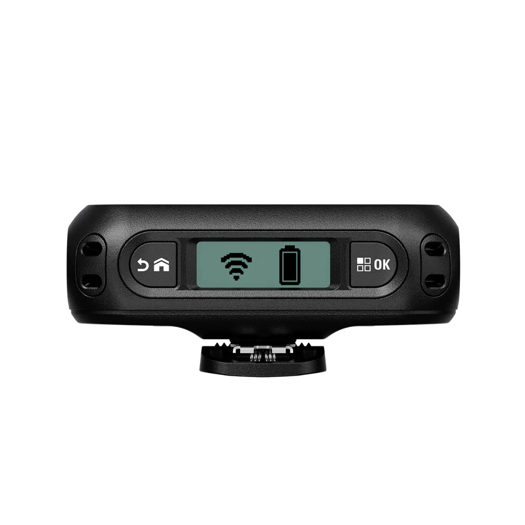 Motorola V200 Body Camera top view featuring a clear display for battery and Wi-Fi connectivity status, designed for seamless operation in retail, hospitality, and security industries.