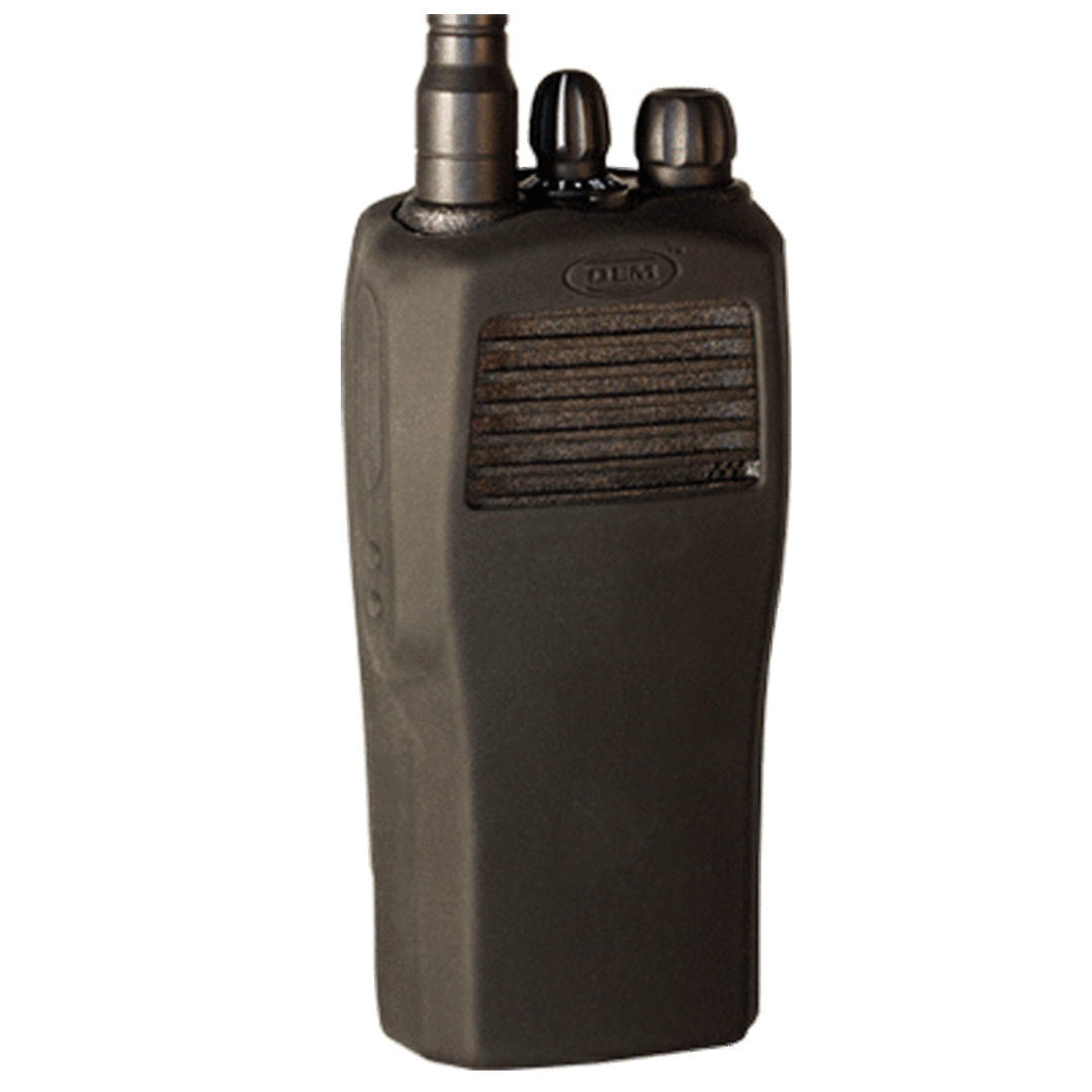 Black RadioGrips® Silicone Carry Case for Motorola CP200 & CP200d – Shockproof, Non-Slip Protective Cover