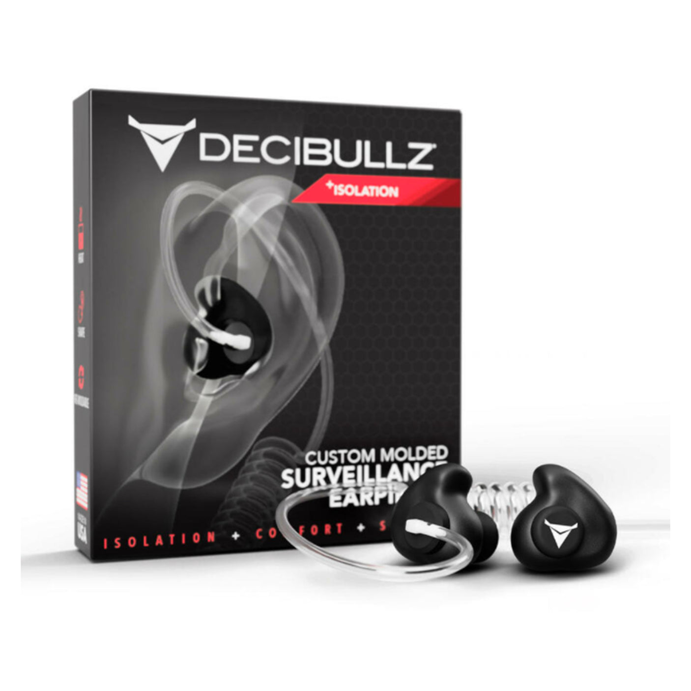 Decibullz Surveillance Isolation Earpiece Adapter + Surveillance Earpiece