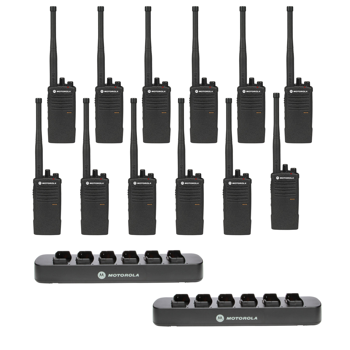 Motorola RDV5100 12 pack plus Multi Unit Chargers – 12-pack