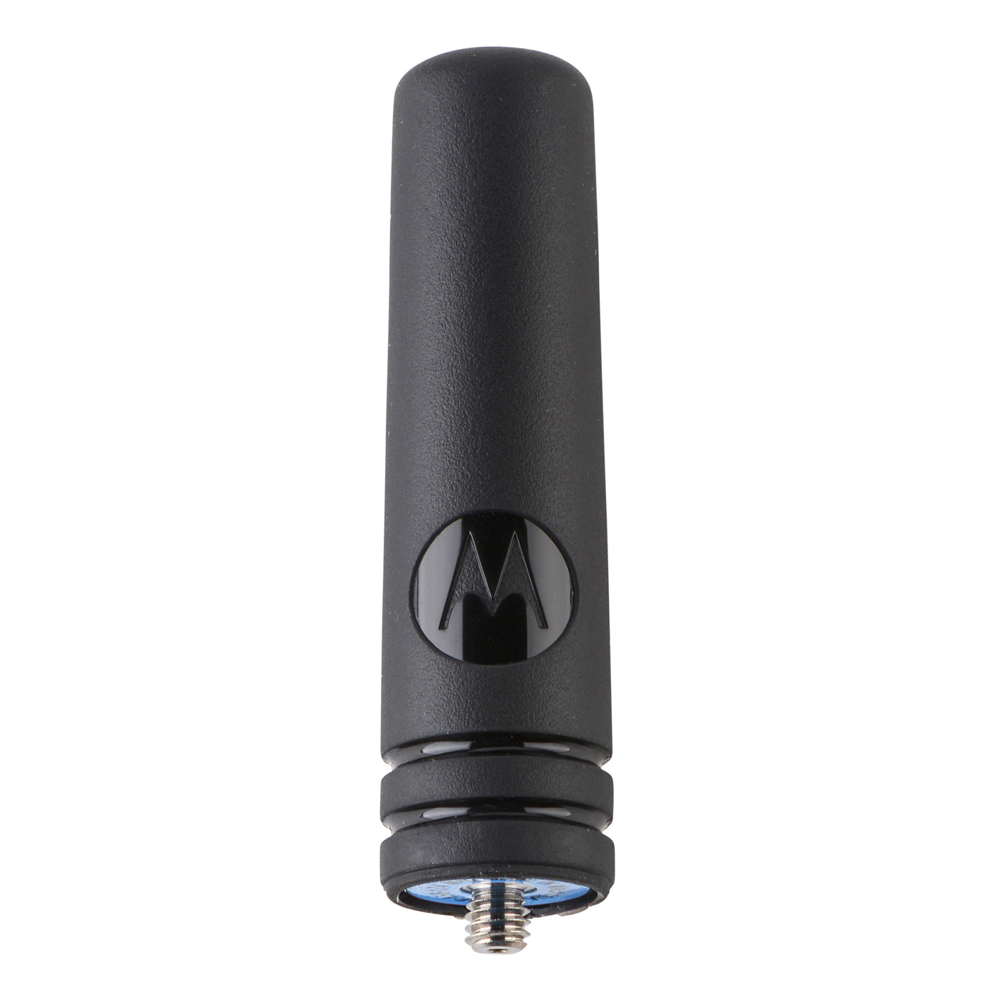 Motorola PMAD4146 2-inch VHF stubby antenna for SL300 radios, compact black design with Motorola logo and threaded connector.