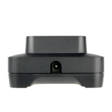 Rear view of Motorola PMPN4576 IMPRES 2 single‑unit desktop charger showing power input and cable routing.