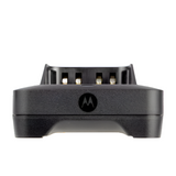 Front view of Motorola PMPN4576 IMPRES 2 single‑unit desktop rapid charger for MOTOTRBO R7 IMPRES and IMPRES 2 batteries.
