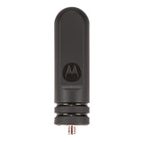 Black Motorola PMAE4095 UHF stubby antenna designed for Motorola SL1600 and SL300 radios, featuring a compact 1.75-inch durable design for 435-470 MHz UHF frequency range. 