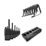 Motorola R5 6 Pack Bundle with Speaker Microphones and Multi Unit Charger