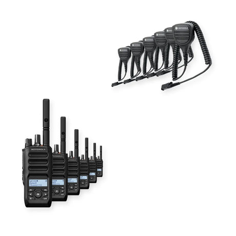 Motorola R5 Display Radio 6 Pack Bundle with Speaker Microphones