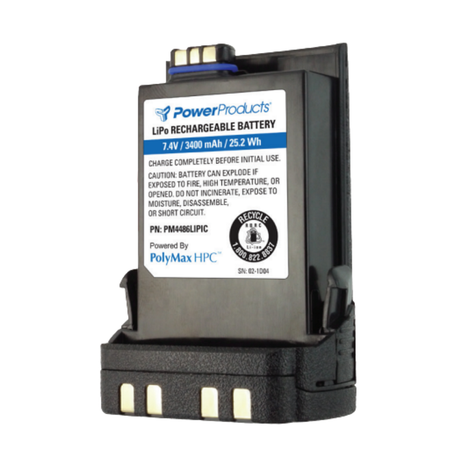 Power Products PM4486LIPIC Smart LiPo Battery for Motorola APX6000 – 3400mAh
