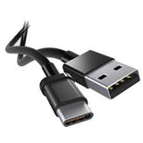 Black Motorola PMKN4294 USB to USB-C charging cable for Motorola TLK 110 and TLK 25 two-way radios.