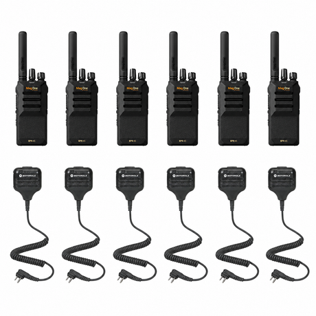 Motorola BPR45 6 Pack bundle with six HKLN4606 remote speaker microphones
