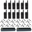 Motorola SL300 Display 12 Pack plus 2 Multi Unit Charger plus 12 PMLN7189 Swivel Earpiece; 12 radios, 12 matching audio accessories and 2 six-bay chargers