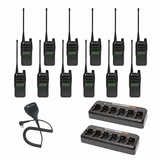Motorola CP100d full-keypad display twelve-radio bundle with two multi-unit chargers and speaker microphone