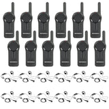 Motorola DLR1060 12 Pack Bundle with HKLN4604 Headsets – Includes 12 DLR1060 two-way radios and 12 HKLN4604 headsets, ideal for seamless and hands-free communication in industries like retail, hospitality, and event management.