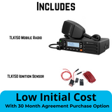 Motorola TLK150 Mobile Radio Bundle – Includes TLK150 Mobile Radio, Low Profile Mounting Bracket, and Ignition Sensor for Seamless Push-to-Talk (PoC) Communication. Ideal for Business and Fleet Operations. Available at TwoWayRadioGear.com.