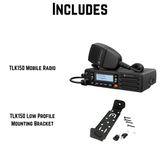 Motorola TLK150 Mobile Radio with Low Profile Mounting Bracket – Nationwide Push-to-Talk Over Cellular (PoC) Solution for Business and Fleet Communication. Available at TwoWayRadioGear.com.