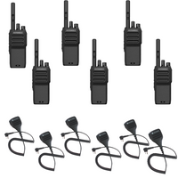 6-Pack of MOTOTRBO R2 Radios with 6-Pack of PMMN4013A Remote Speaker Microphones