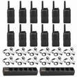 Motorola RMM2050 12 pack plus Multi Unit Charger plus headsets