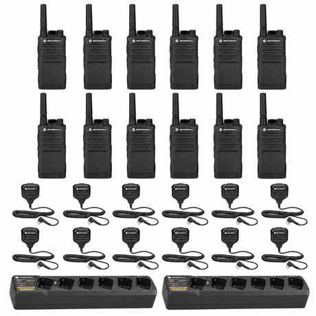 Motorola RMU2040 12 pack with Multi Charger and Speaker Microphones
