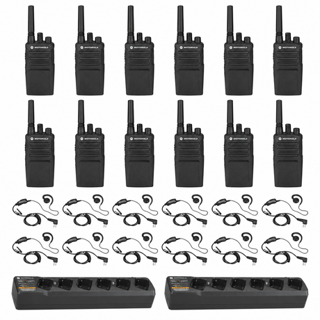 Motorola RMU2080 12 pack with Multi Unit Chargers and Headsets – 12-pack