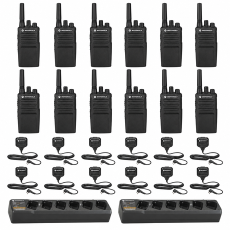 Motorola RMU2080 12 pack with Multi Unit Charger and Speaker Microphones – 12-pack