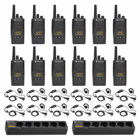 Motorola RMU2080D 12 pack with Multi Unit Chargers and Headsets – 12-pack