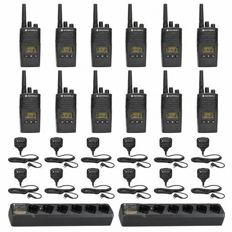 Motorola RMU2080D 12 pack with Multi Unit Charger and Speaker Microphones – 12-pack