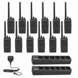 Motorola RMV2080 twelve-radio bundle with two multi-unit chargers and speaker microphone