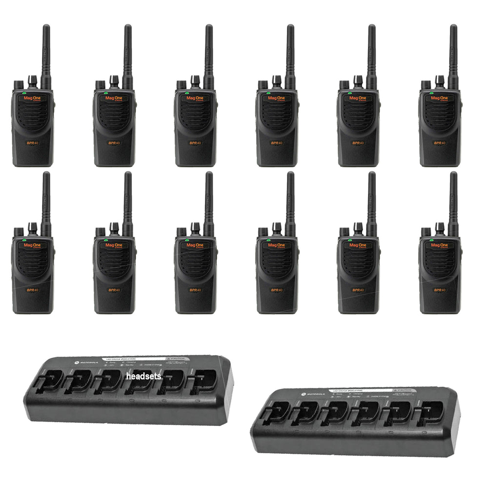 Motorola BPR40 12 Pack with 2 multi unit chargers