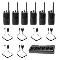 Motorola BPR40 6 Pack with multi unit charger and Speaker Microphones