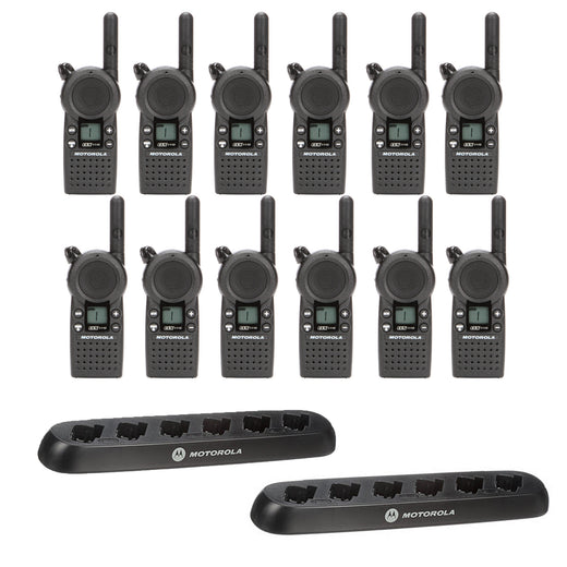Motorola CLS1110 12 Pack Bundle with Multi-Unit Chargers