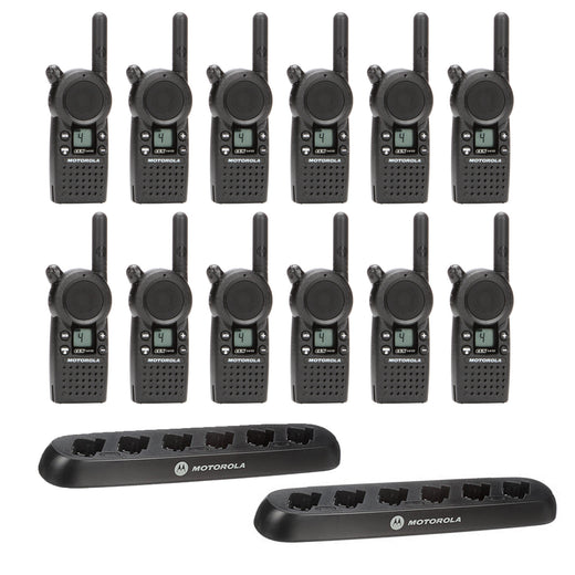 Motorola CLS1410 12 Pack Bundle With 2 Multichargers