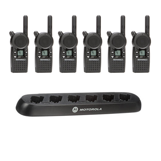 Motorola CLS1410 6 Pack Bundle With Multi-Unit Charger