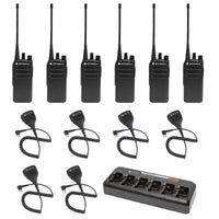 
              Motorola CP100D Non-Display 6 Pack bundle with multi unit charger and Speaker Microphones
            