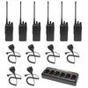 Motorola CP100d Non-Display 6 Pack Bundle with Speaker Microphones and Multi-Unit Charger