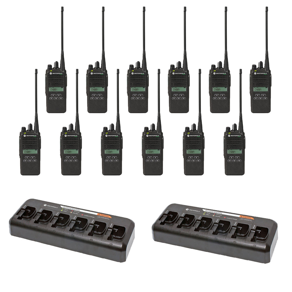 Motorola CP185 12 Pack Bundle with Multi Unit Charger