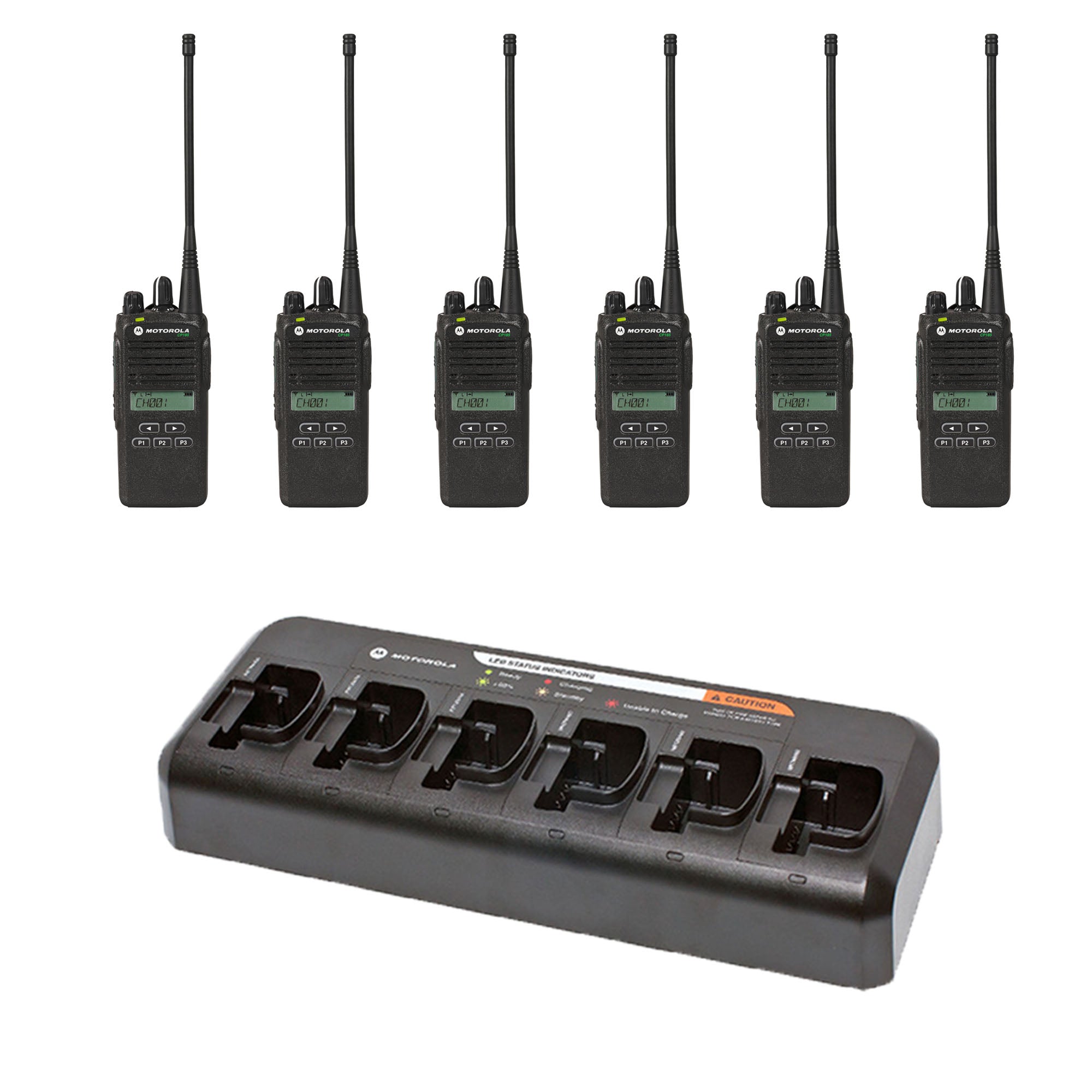 Motorola CP185 Pack Bundle with Multi Unit Charger| TwoWayRadioGear