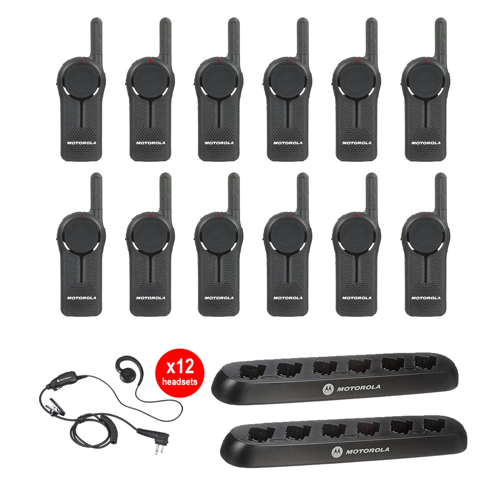 DLR1020 12 Pack with Multi Unit Charger plus headsets