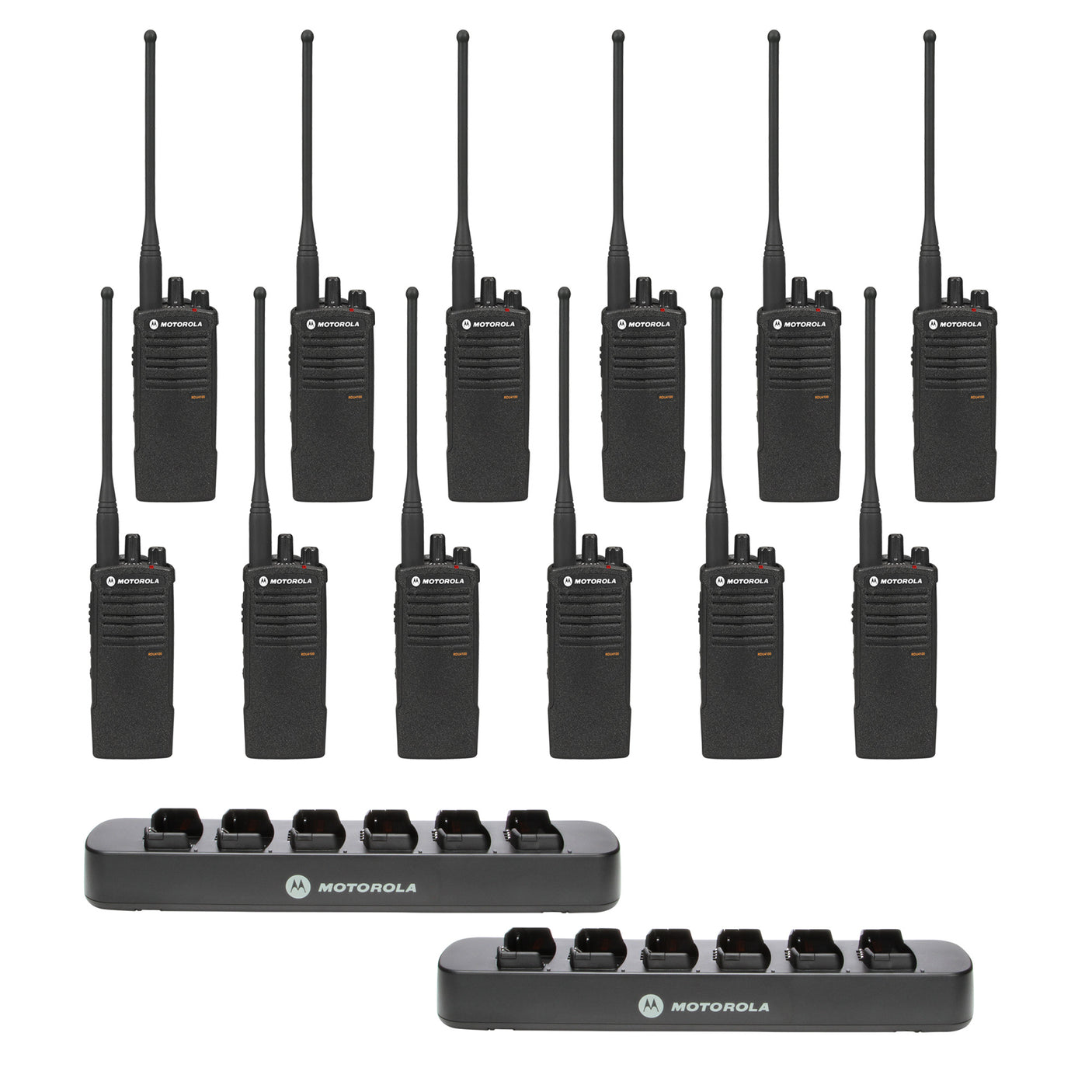 Motorola RDU4100 12 Pack Bundle with Multi Unit Chargers – 12-pack