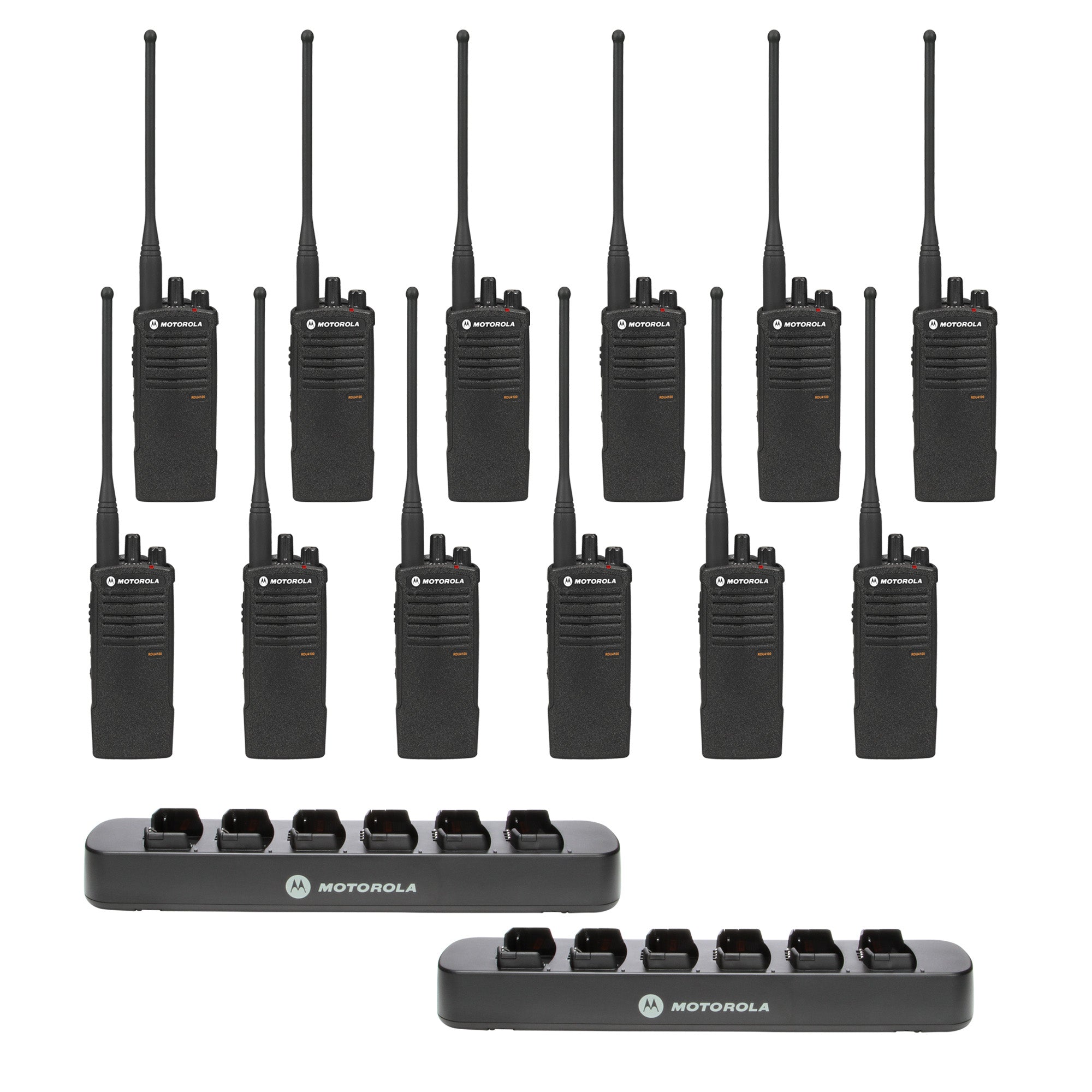 x Motorola RDU4100 RDX Business Series Two-Way UHF Radio (Black) (RDU4100) Pack Bundle - 4