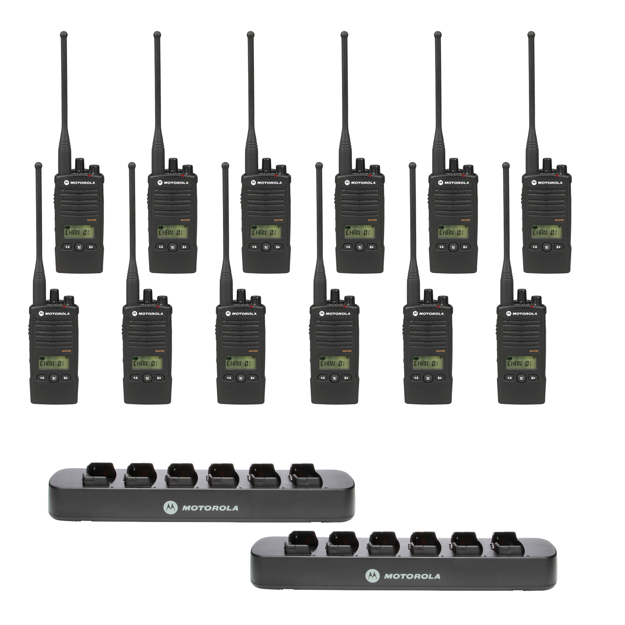 x Motorola RDU4100 RDX Business Series Two-Way UHF Radio (Black) (RDU4100) Pack Bundle - 2