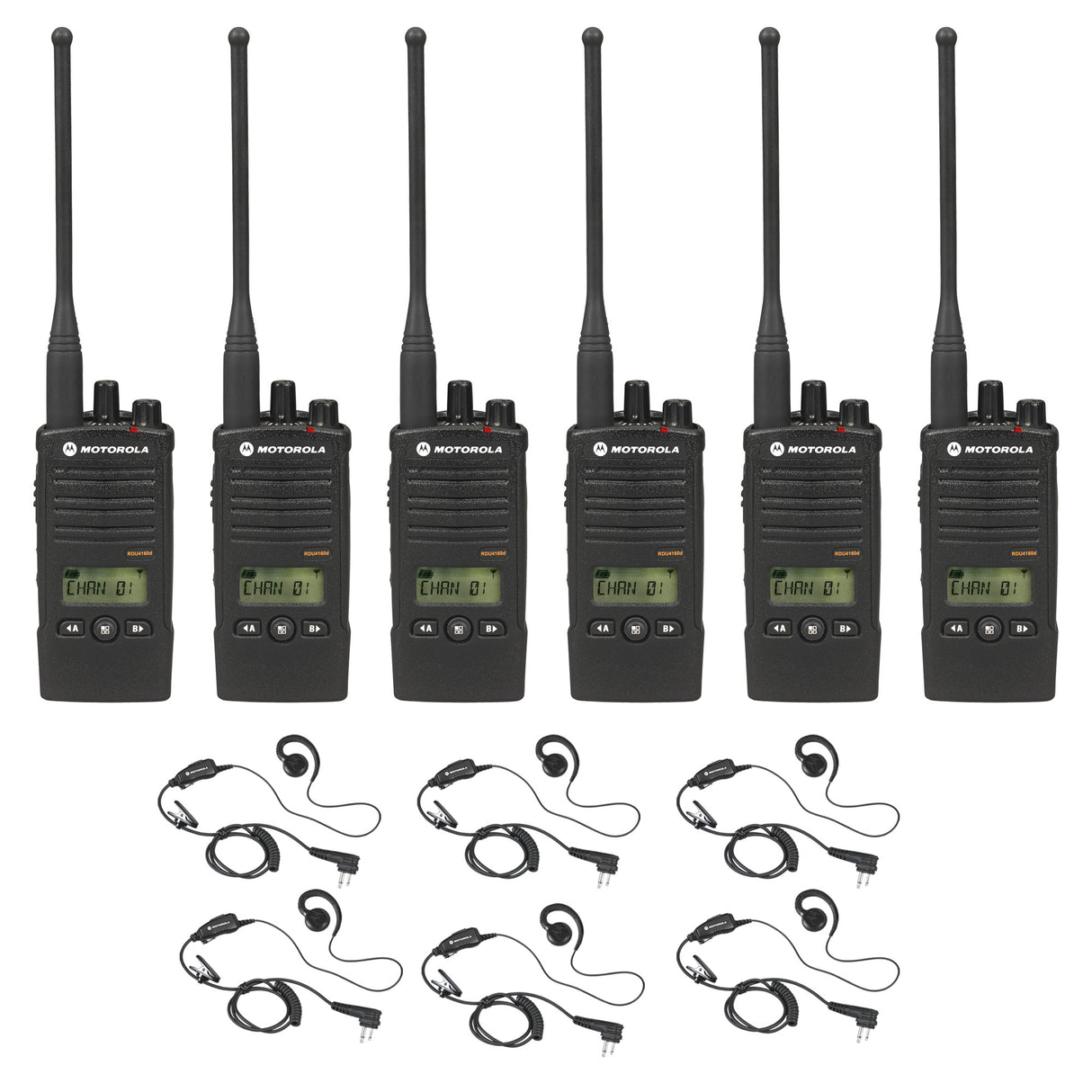 Motorola RDU4160D 6 pack with headsets