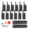 Motorola RMM2050 12 pack plus Multi Unit Charger plus headsets