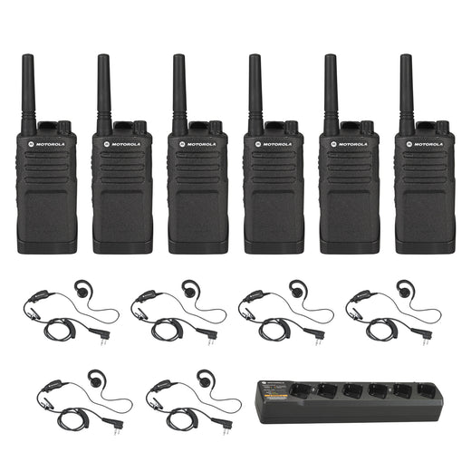 Motorola RMU2040 6 pack with Multi Charger and Headsets