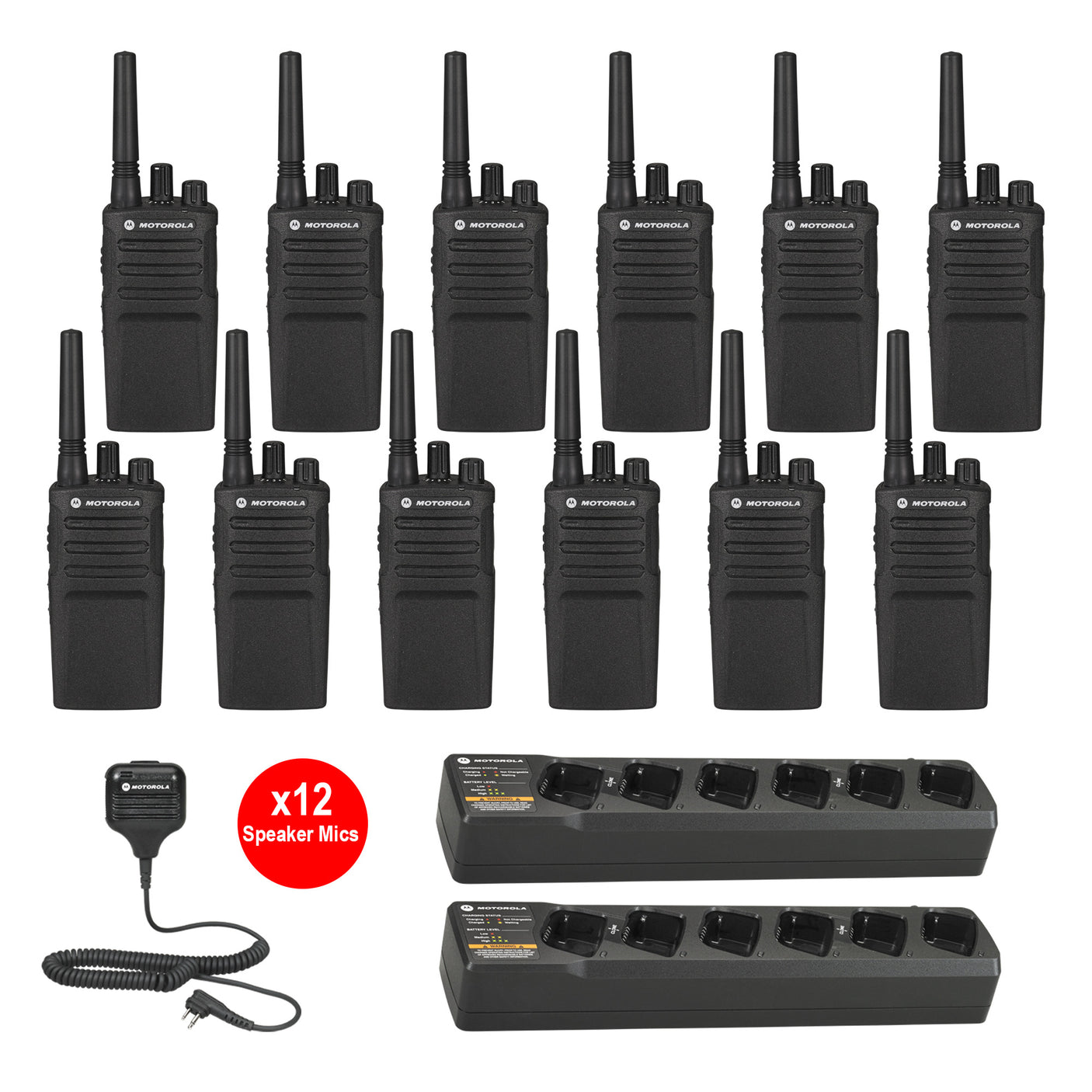 Motorola RMU2080 12 pack with Multi Unit Charger and Speaker Microphones