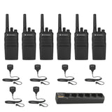 Motorola RMU2080 6 pack with Multi Unit Charger and Speaker Microphones