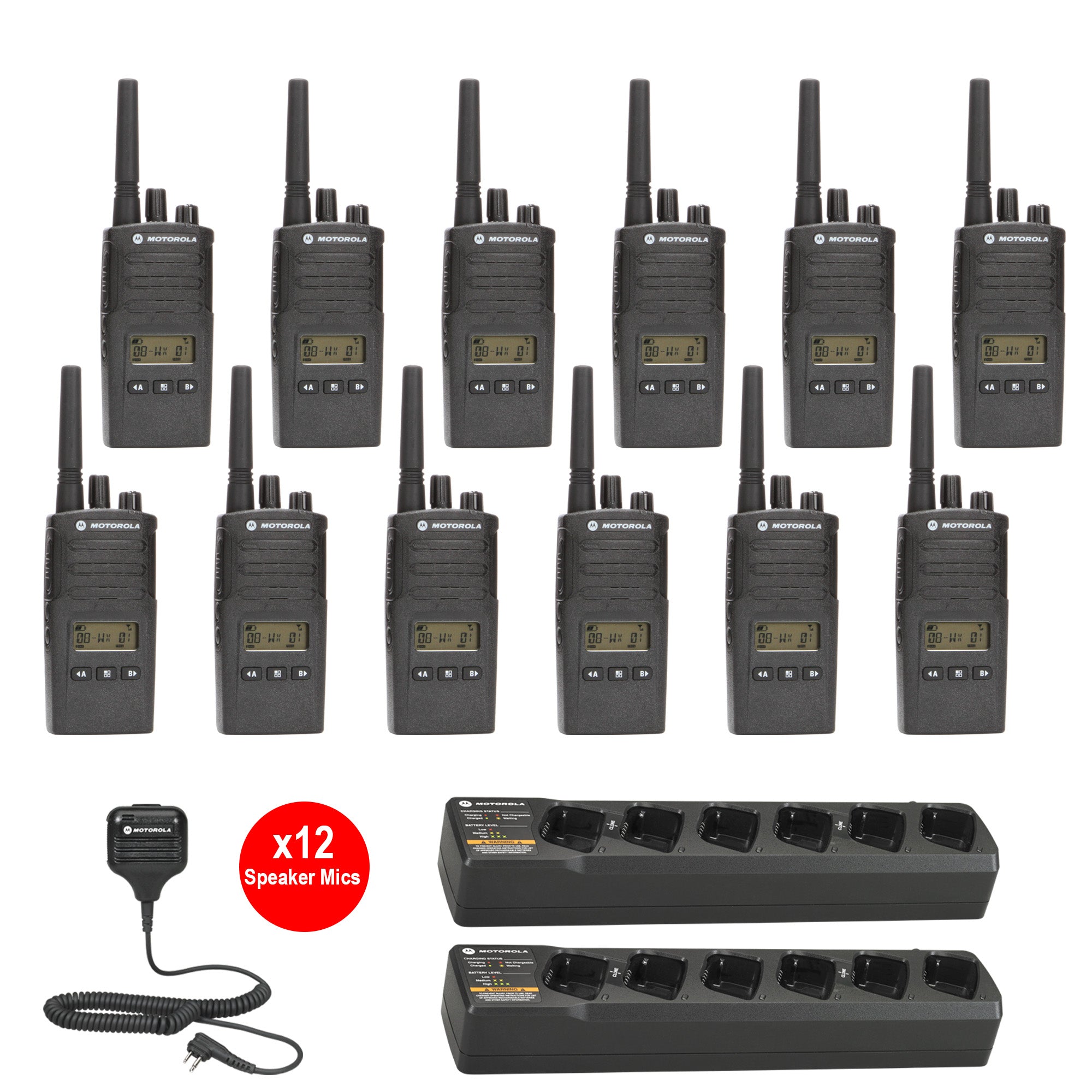 Motorola RMU2080D 12 pack with Multi Unit Charger and Speaker Microphones