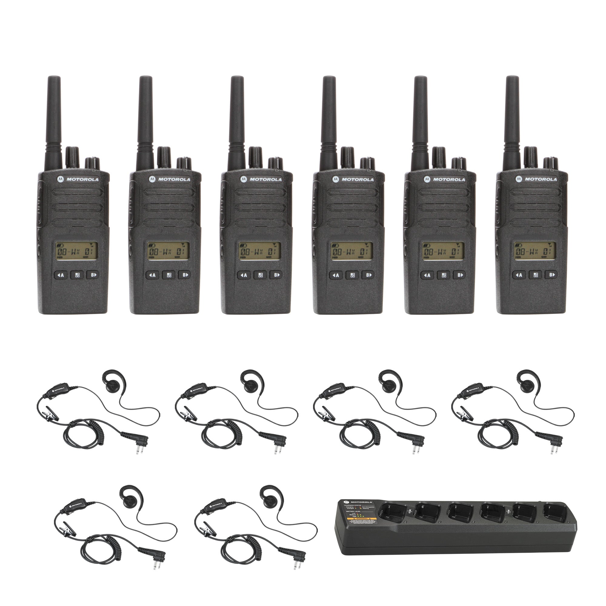 Motorola RMU2080D pack with Multi Unit Charger and Headsets|  TwoWayRadioGear
