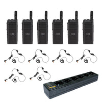 Motorola SL300 Display 6 Pack plus Multi Unit Charger and 6 PMLN7189 Swivel Earpiece